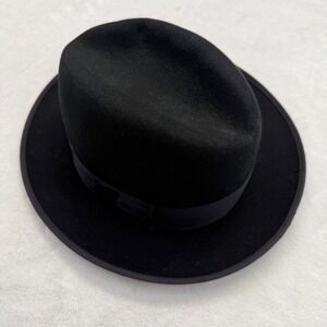 Broner Central Park Designer Collection Black Wool Fedora Hat Large